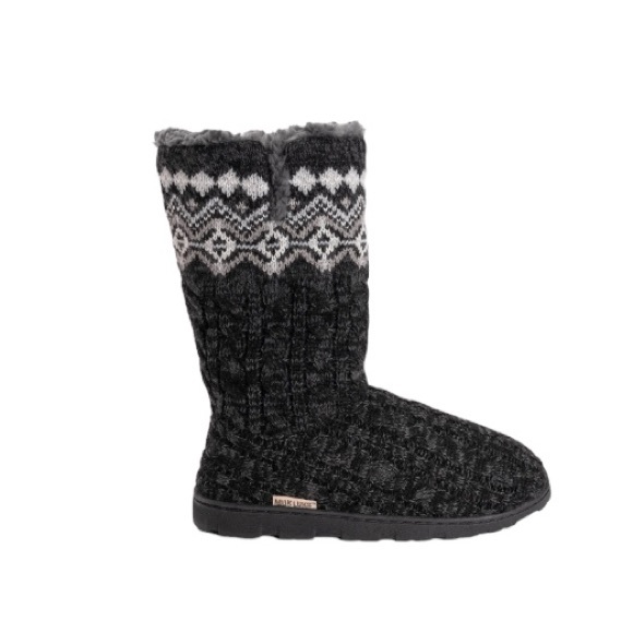 Muk Luks Tall Knit Fold Over Slipper Boots - Picture 6 of 12